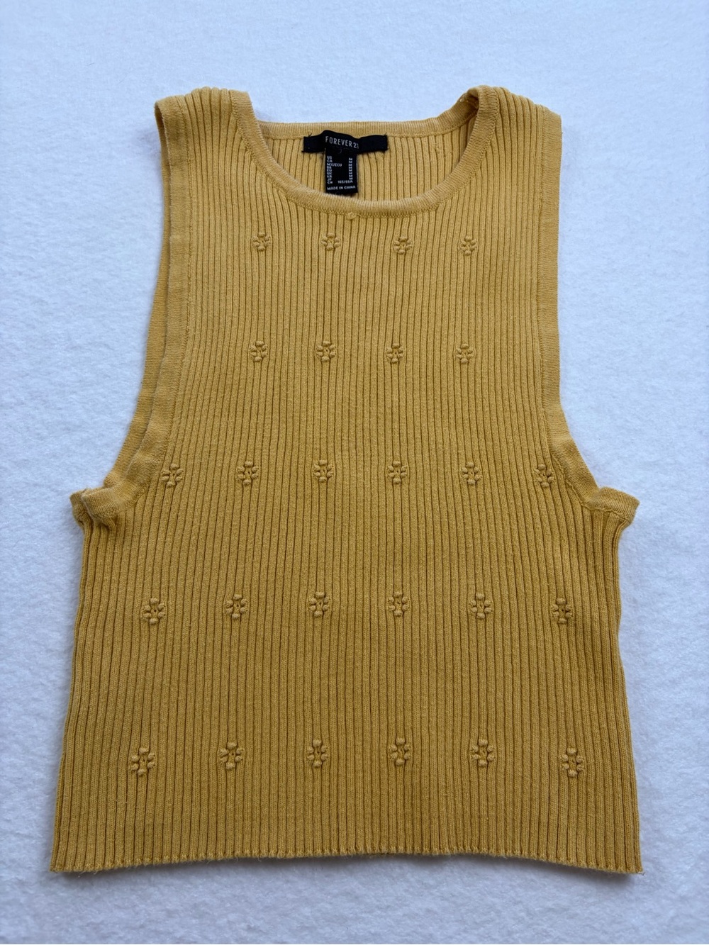 Forever 21 Ribbed Knit Sleeveless Tank in Mustard